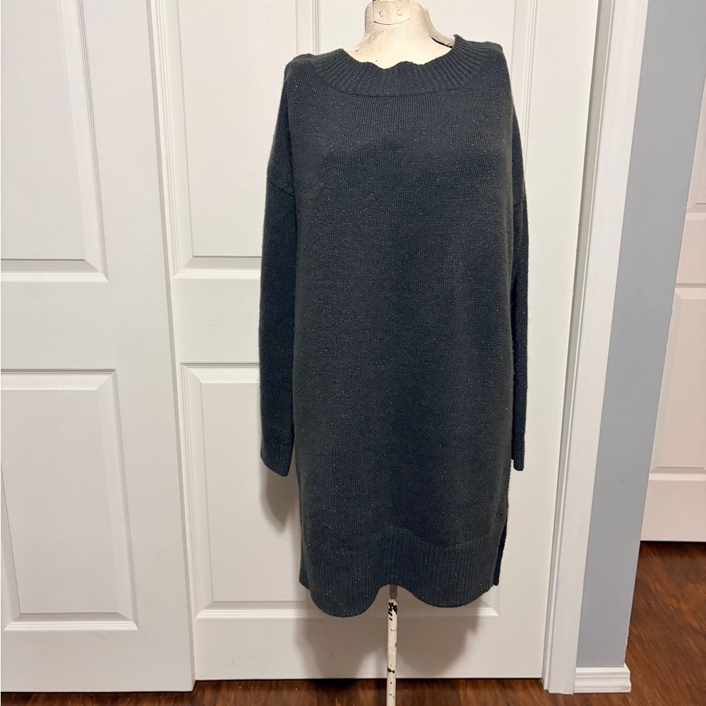 Cozy Dark Gray Sweater Dress with A Little Sparkle by Gap